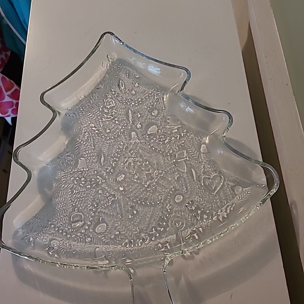 Indiana Glass Christmas Serving Tray #1